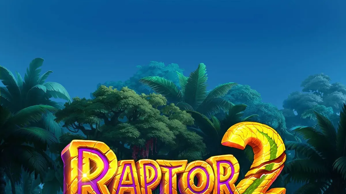 Tampilan visual slot Raptor 2 DoubleMax dengan tema dinosaurus dan hutan
