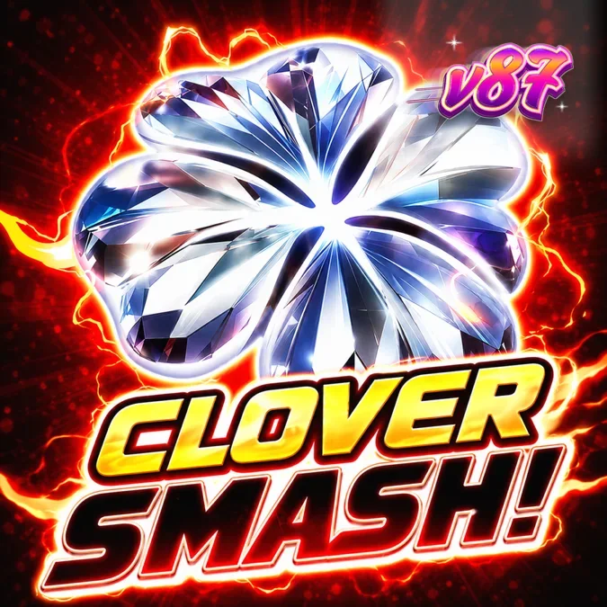 Tampilan visual slot Clover Smash dengan simbol semanggi dan latar belakang petir