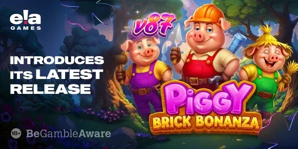 Tampilan visual permainan slot Piggy Brick Bonanza dengan tema pembangunan rumah